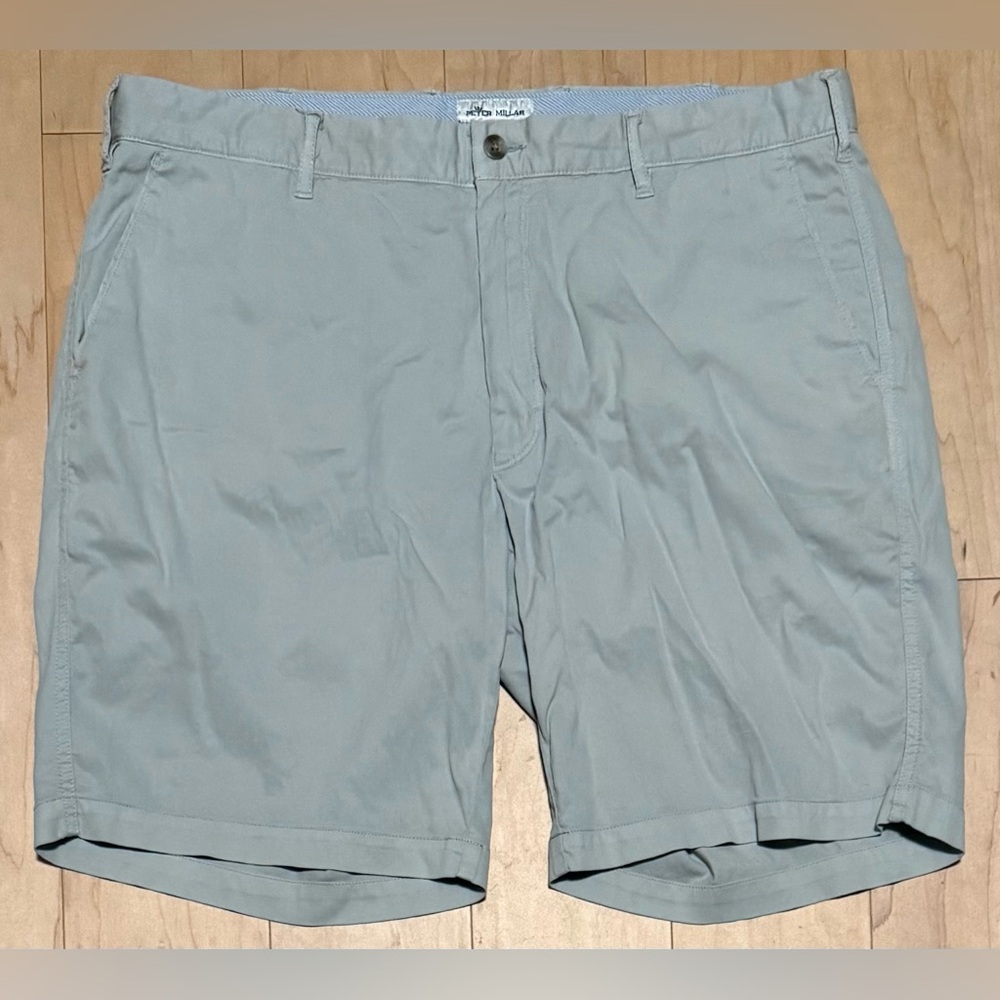 Peter Millar Lightweight Cotton Tencel Lyocell Stretch Shorts Gray Men’s 36*